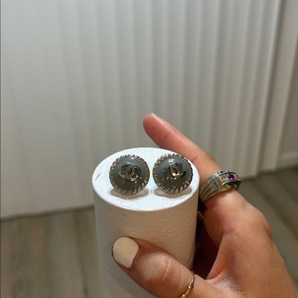 Jewelry - Chanel silver and grey Earrings